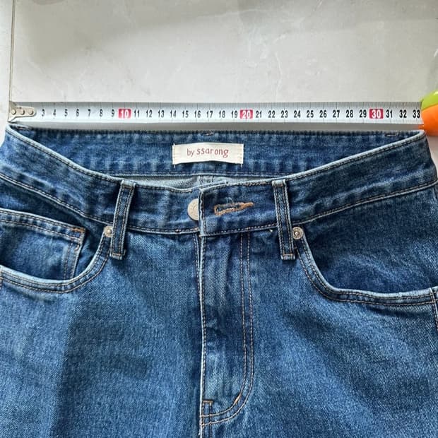 정싸롱 핀턱 데님 S