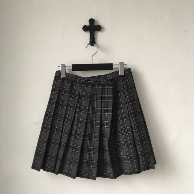 Check pattern mini skirt
