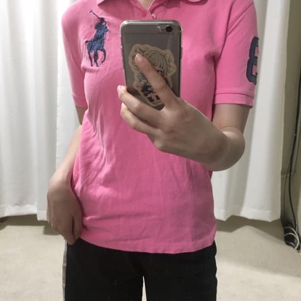 폴로 랄프로렌 핑크 빅포니 카라 빅포니 반팔 티셔츠