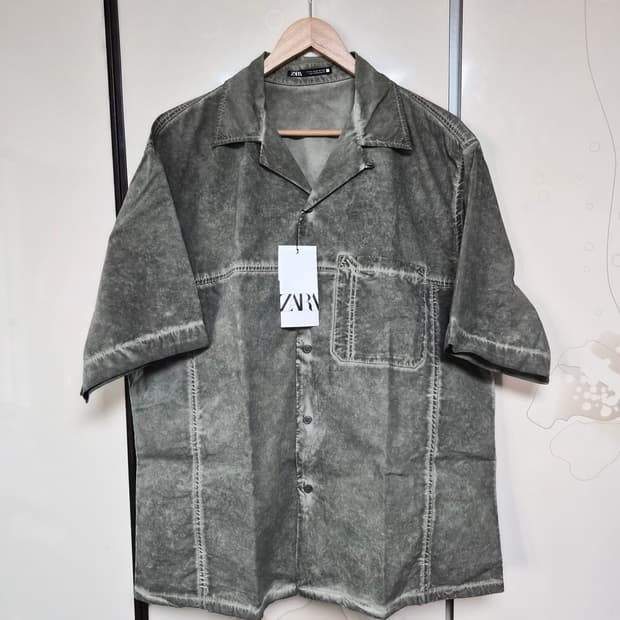 (새상품)자라 워싱 셔츠 XL