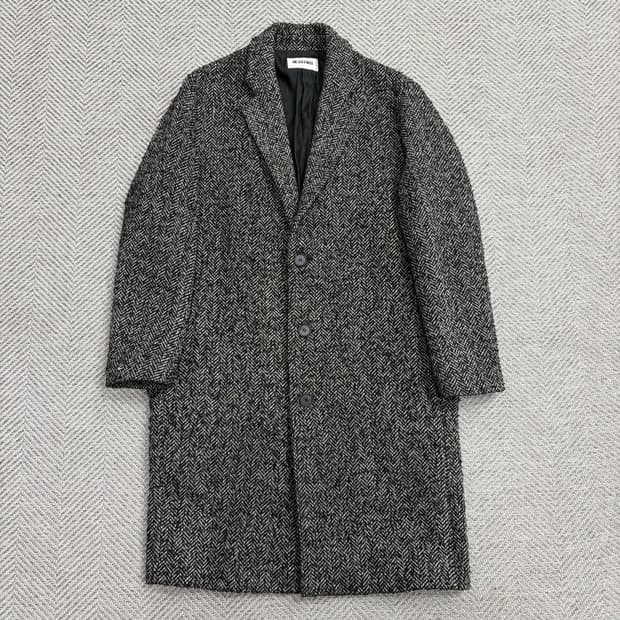 인사일런스 헤링본 울 모헤어 코트 v1875