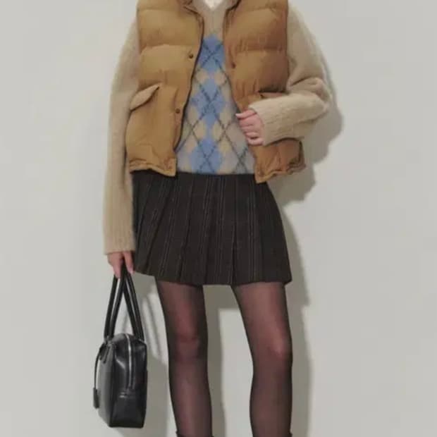 던스트 구스다운 베스트 - 크림 / S