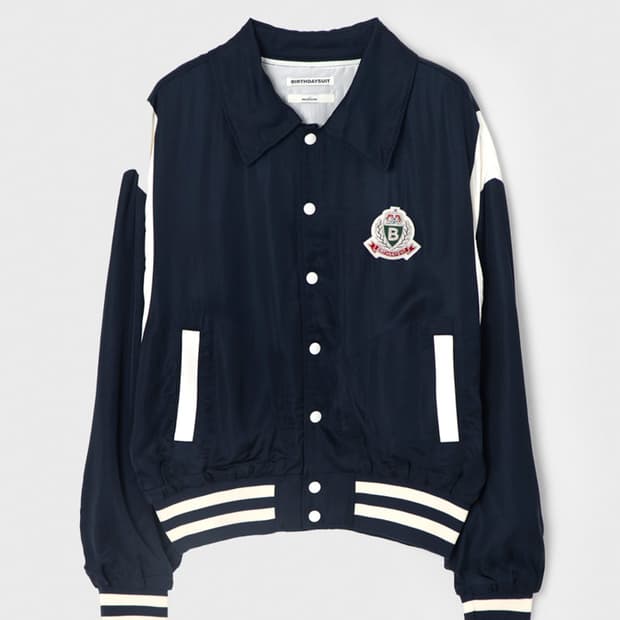 벌스데이수트 SATIN STADIUM JACKET (NAVY)