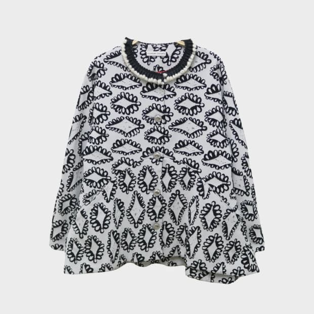 츠모리 치사토 오네갸루 플레어 울 혼방 자켓 63390