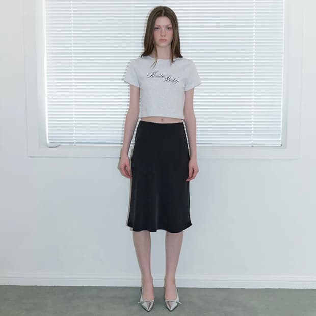 Kindababy petit lace midi skirt black