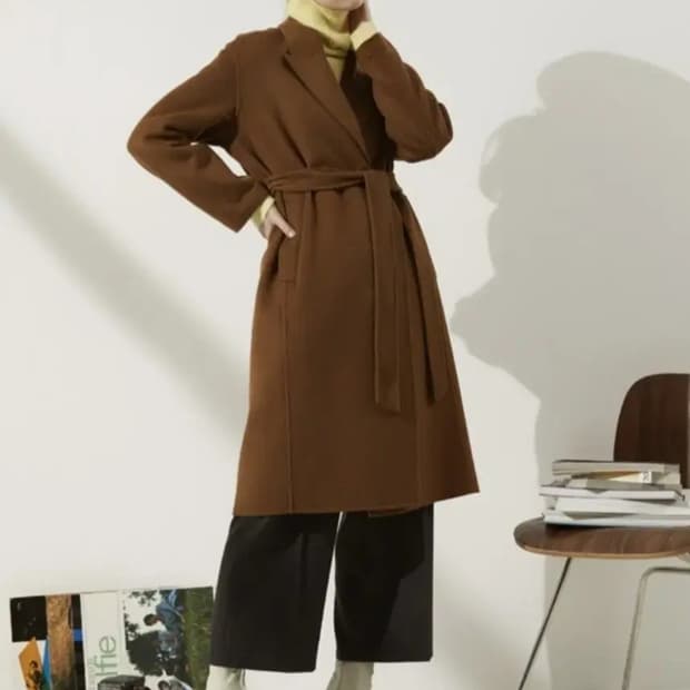 enc 울캐시 핸드메이드 롱코트