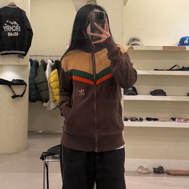 아디다스 오리지널 컬러블럭 니트 집업 U768