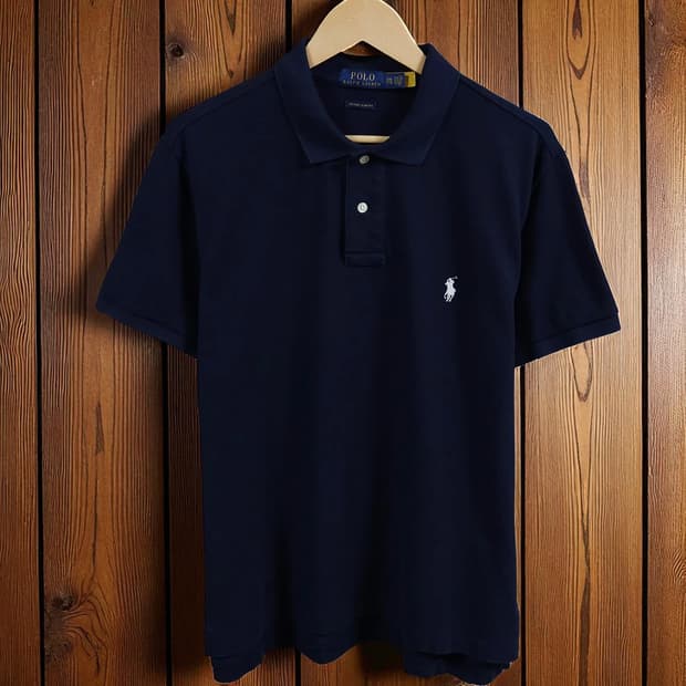 110)POLO 폴로 반팔 카라티 네이비 커스텀슬림핏