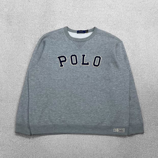 폴로 랄프로렌 아치 로고 크루넥 맨투맨 그레이