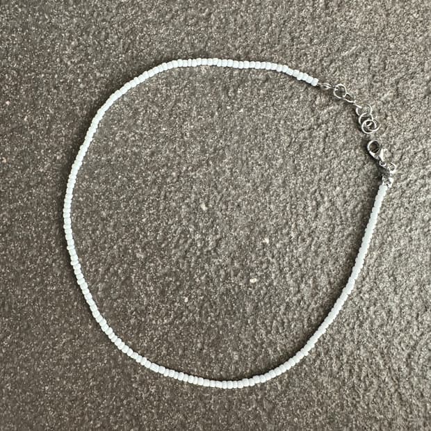 수제 레이어드 목걸이 심플 화이트