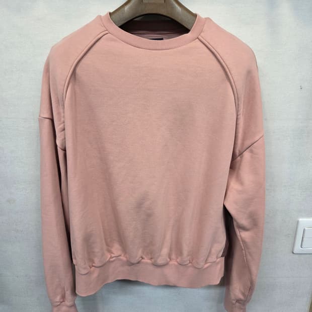 준지 코랄 핑크 배색 나일론 맨투맨 s