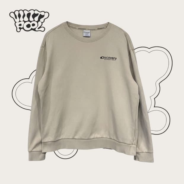 디스커버리 스몰로고 맨투맨 스웻셔츠 M 베이지