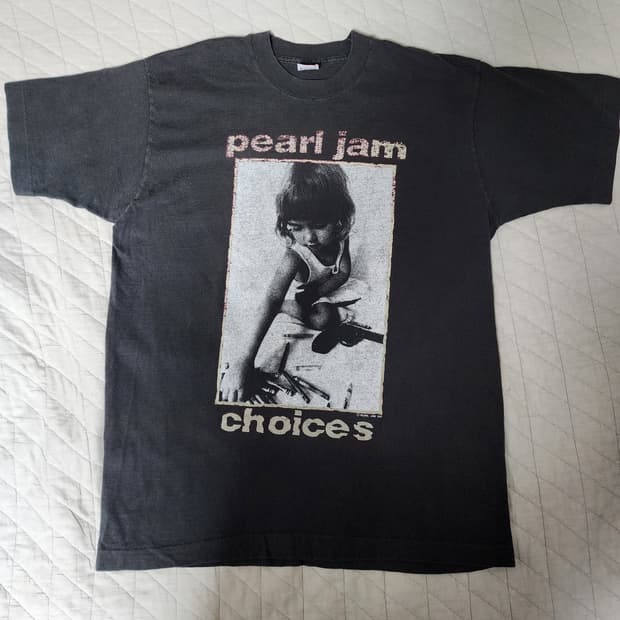 [XL] 90s 펄잼 pearl jam 크래용 녹판 빈티지 밴드티