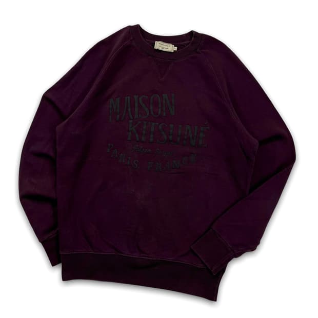 메종키츠네 퍼플 스펠아웃 맨투맨