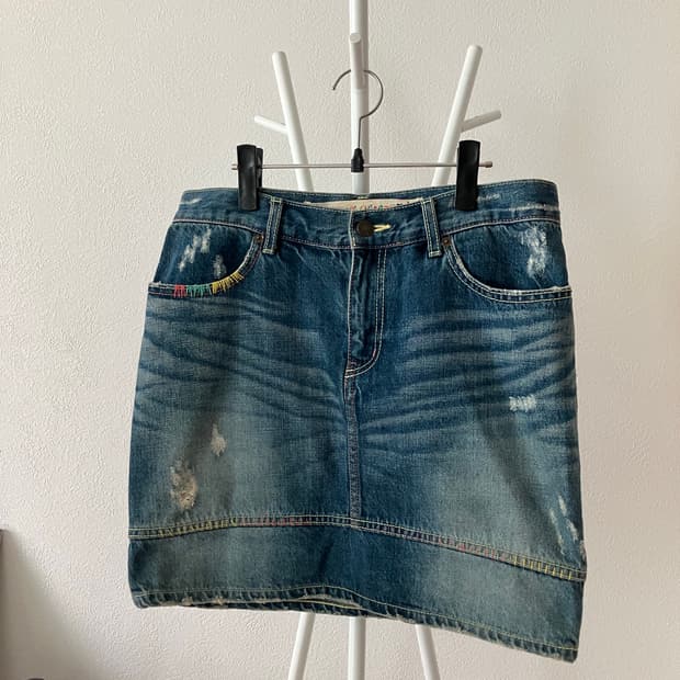 츠모리치사토 스티치 데님스커트 2사이즈