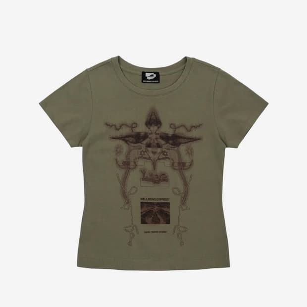 웰빙익스프레스 타투 반팔티셔츠 카키