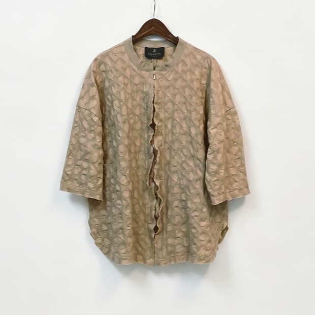 LANVIN COLLECTION 입체 주름 원단 집업 블루종