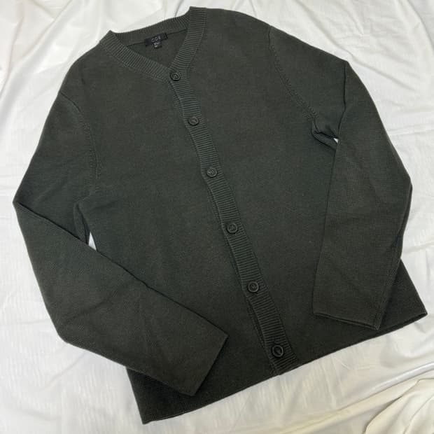 코스 울코튼 혼방 가디건 그린 S