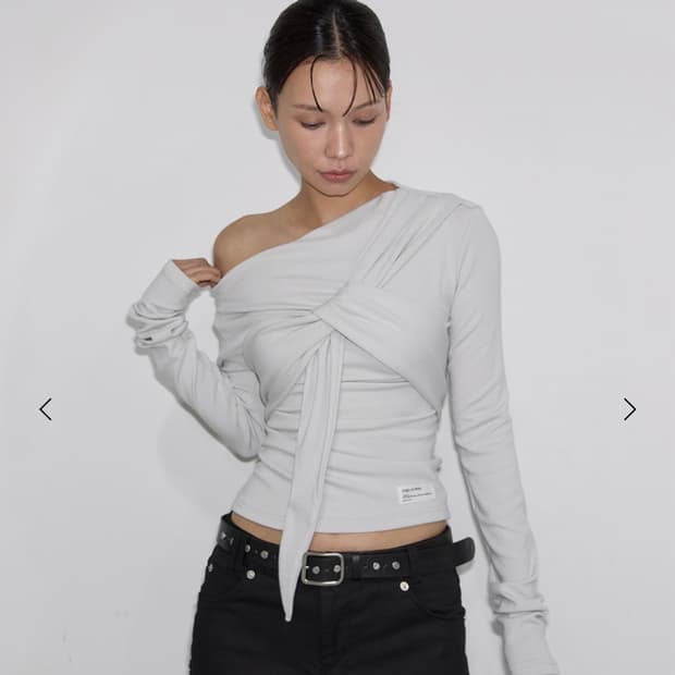 Drape Flow Tie Long Sleeve (dusty beige)