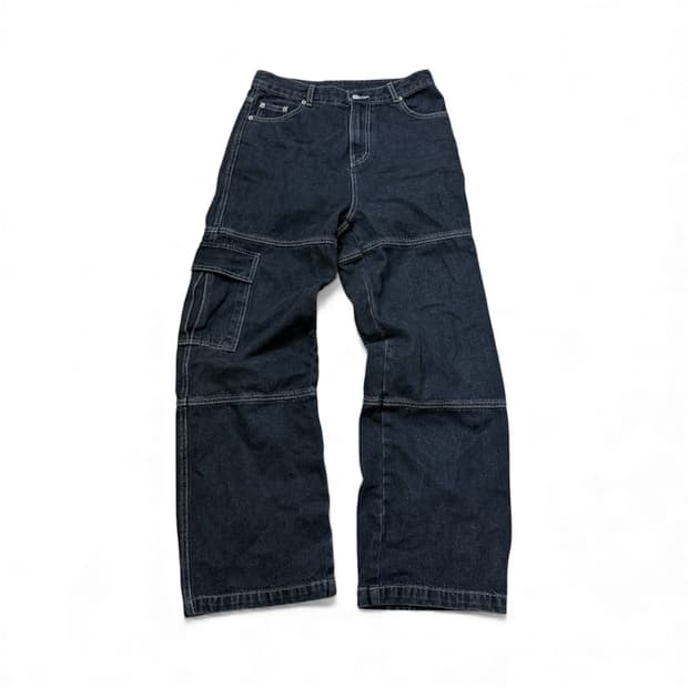CPGN STUDIO 카고 커브드 와이드 데님 팬츠