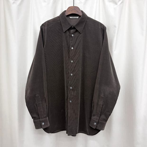 오라리 코듀로이 셔츠 브라운