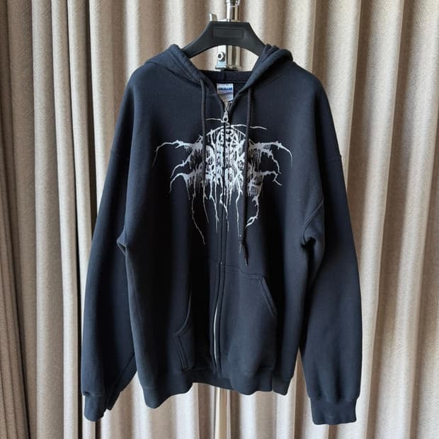 빈티지 Darkthrone Zip-up Hoodie