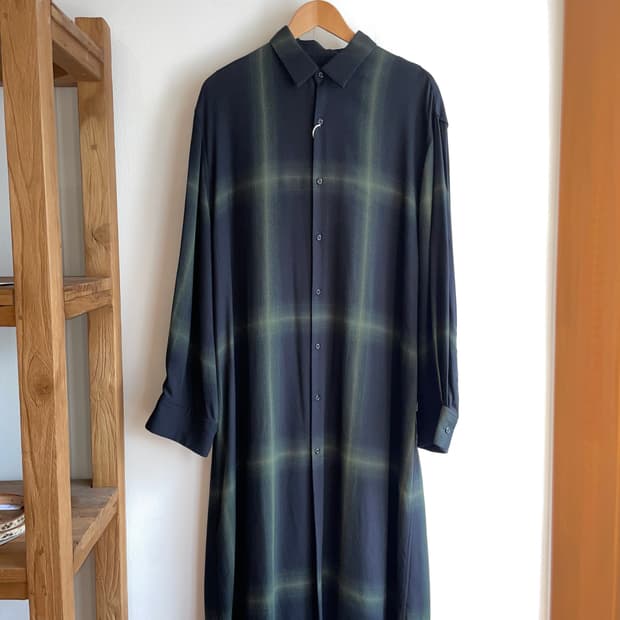 라드뮤지션 트윌 옴브레 체크 롱셔츠