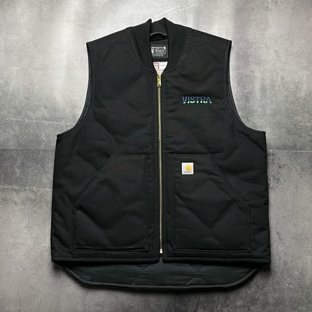 CARHARTT 칼하트 블랙 퀄팅라이닝 워크 베스트 A01373