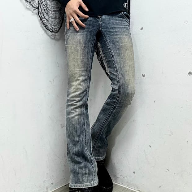 [G-Seventeen]Y2K Washed Boots Cut Pants