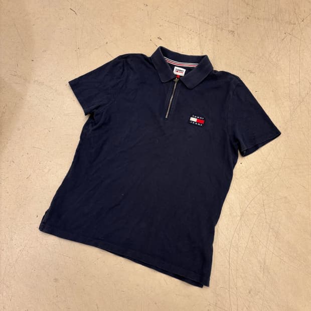 타미진스 네이비 반집업 카라티셔츠