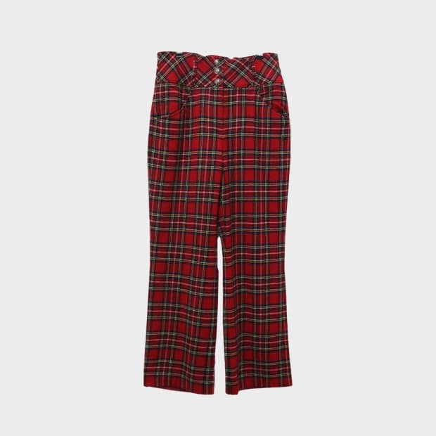 핑크하우스 레드 하이웨스트 울 혼방 팬츠 60592