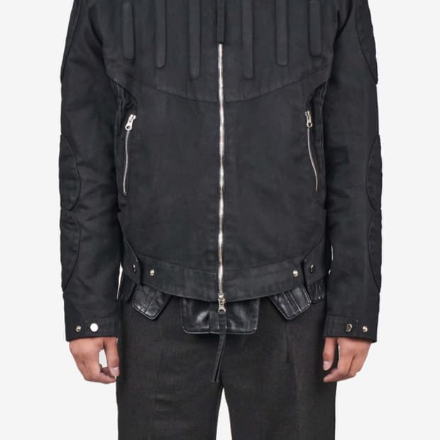 Juntaekim waxed biker jacket