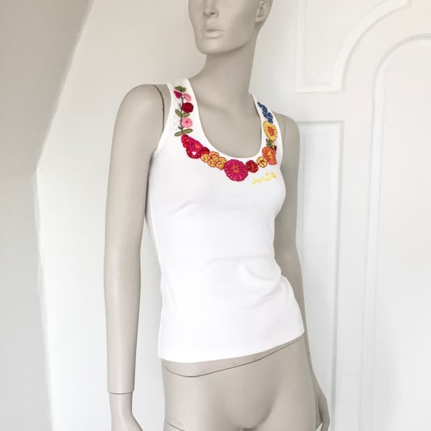 Miss Sixty Floral Embroidery Tank Top