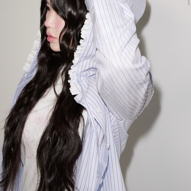 omomo sociu shirt 블루 셔츠