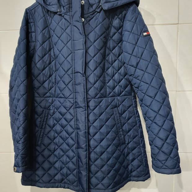 타미힐피거 퀼팅 후드 자켓