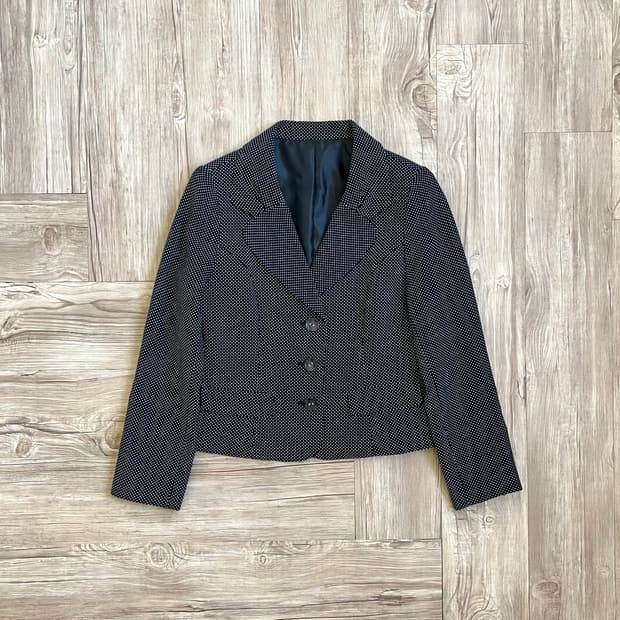 LA VORO ONE 도트 크롭 자켓 