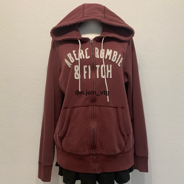 아베크롬비 버건디 후드집업
