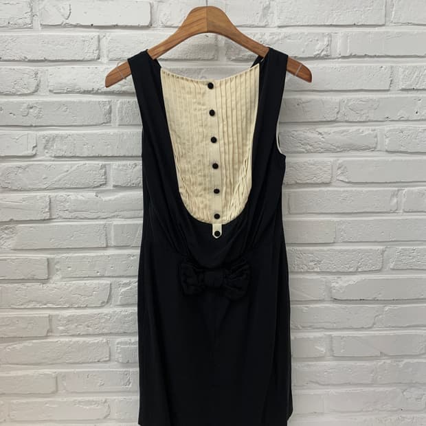 모스키노 턱시도 실크 블랙 원피스