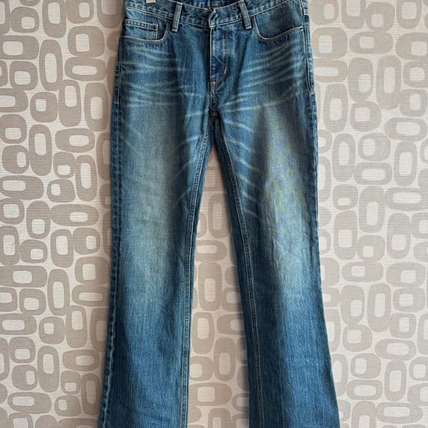 Fadeless 일본 빈티지 워싱 데님 진 청바지 남여공용 29