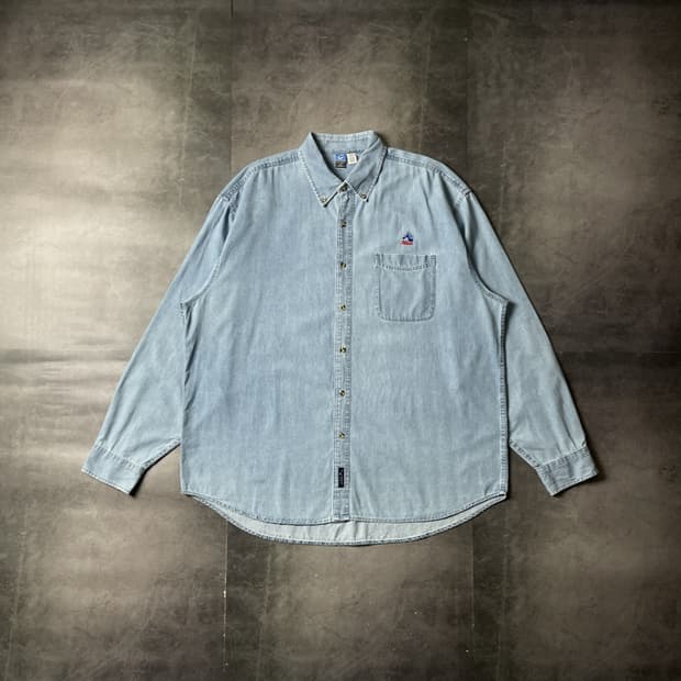 PORT AND COMPANY 빈티지 코튼 데님 셔츠 A00741