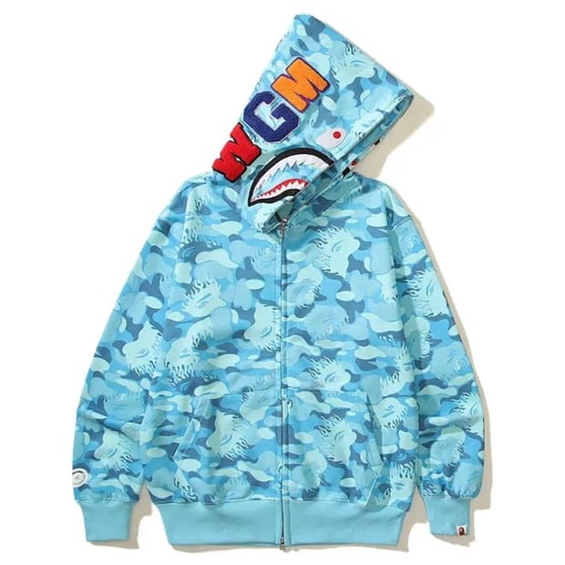 베이프 샤크후드 하늘 xl 새상품