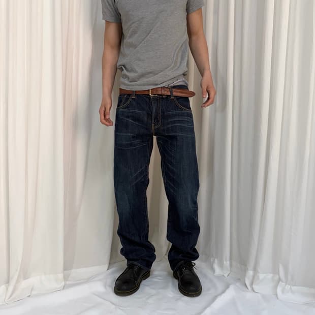 리바이스 502 다크 인디고 워싱 데님