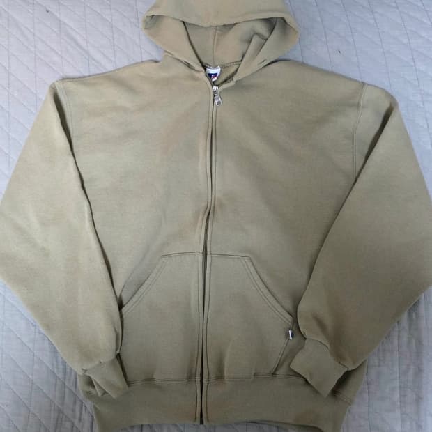 러셀 90s 빈티지 탄,베이지 후드집업 XL 판매합니다