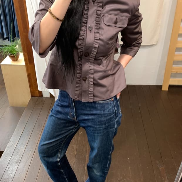 빈티지 새틴 페플럼 자켓