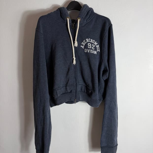 아베크롬비 네이비 크롭 후드집업(L)