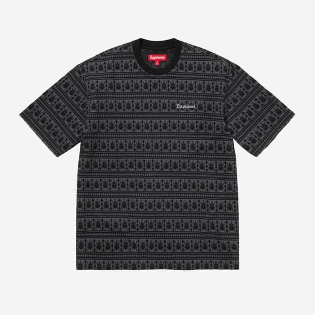 슈프림 자카드 스카라브 숏슬리브 탑 블랙 - 24FW