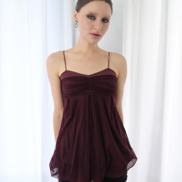 Losesleepover 루즈슬립오버 Mesh Fluff Mini Top