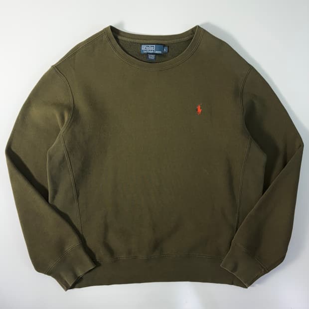 Polo 폴로 랄프로렌 빅포니 90‘s 딥카키 헤비코튼 스웻 맨투맨