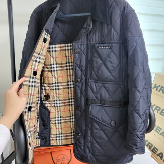21FW 버버리 체크 퀼팅 자켓 s