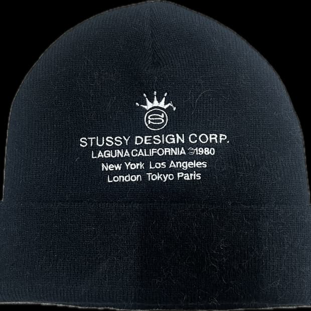 스투시 디자인 코퍼레이션 커프 비니 블랙